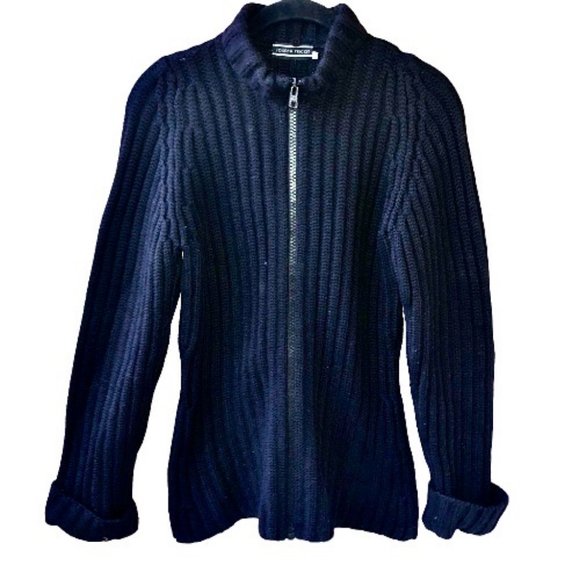 Joseph Tricot Black Wool Cardigan Sweater Made in England - Picture 5 of 11